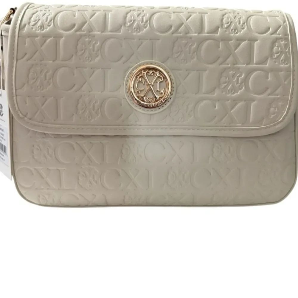 Christian Lacroix Beige Embossed Crossbody Bag